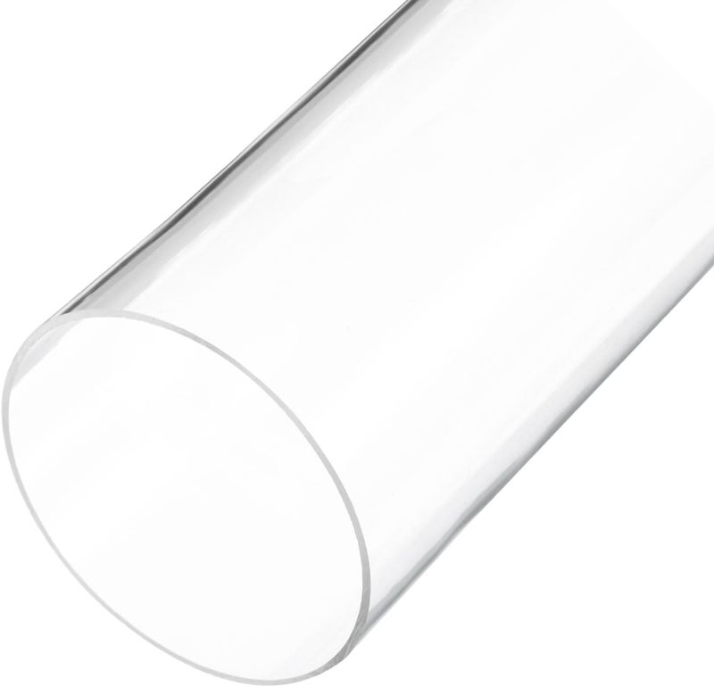 Rebower 14" Clear Plastic Rigid Pipe 115mm ID x 120mm OD (4 1/2" ID x 4.7" OD) Acrylic Round Polycarbonate Tubing, [for Plumbing, Hydraulics, Aquarium] - Image 1